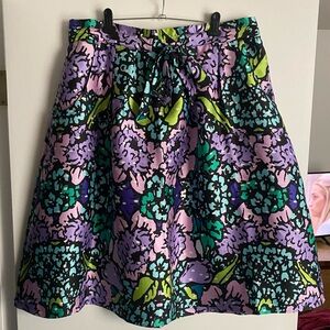 Melissa McCarthy Purple and Green A-Line Tie Front Skirt